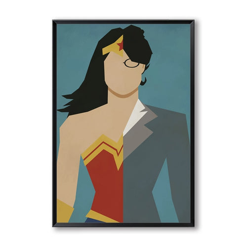 DC's secret identity Wonder Woman poster with frame