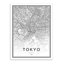 Black and White Tokyo Map