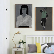 Neji Hyuga minimal poster hanging in the bedroom of a cute home