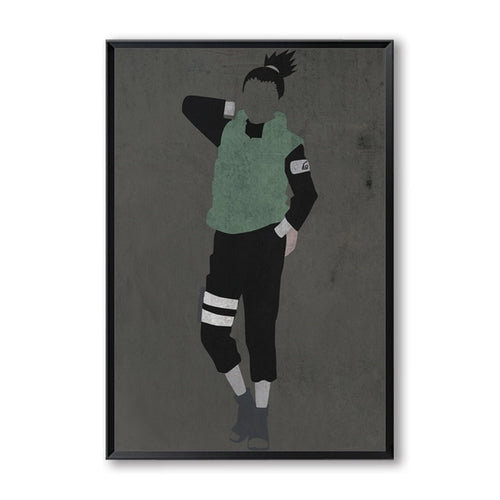 Poster of Jonin Shikamaru Nara from Naruto hanging against a white background