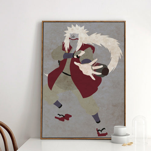 Jiraiya Sensei (From Naruto) minimal poster on a kitchen desk 