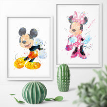 Disney Mickey Mouse Watercolor Canvas Print