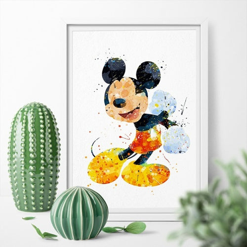 Disney Mickey Mouse Watercolor Canvas Print