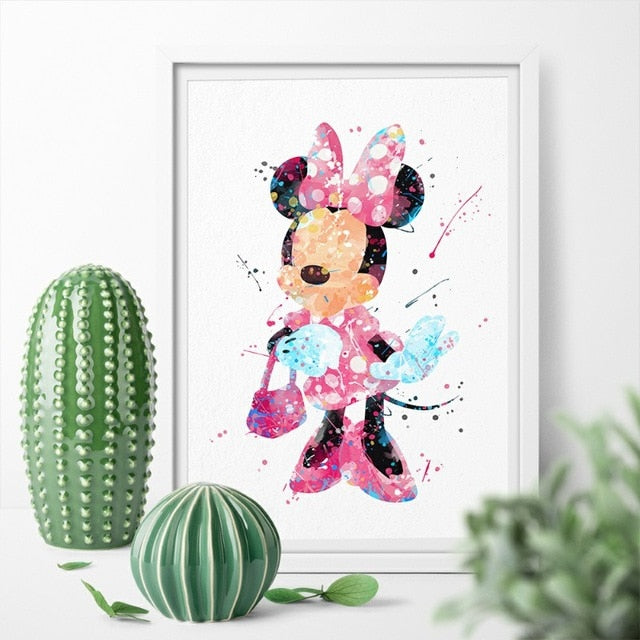 Disney Minnie Mouse Watercolor Canvas Print