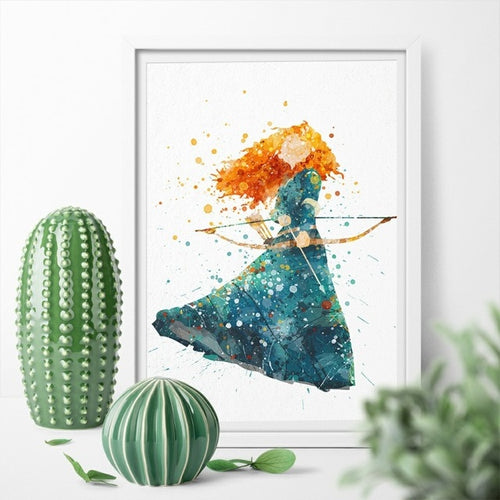 Disney's Princess Merida Watercolor Canvas Painting