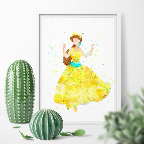 Disney's Beauty and the Beast Princess Belle Watercolor Canvas