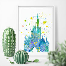 Disney's Magic Kingdom Watercolor Canvas Painting