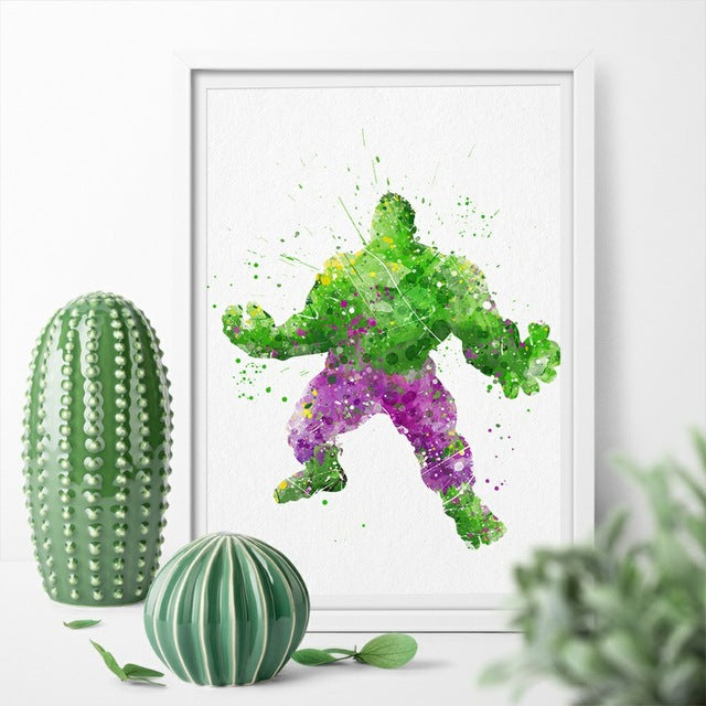 Marvel's Avenger Hulk Watercolor Canvas Painting