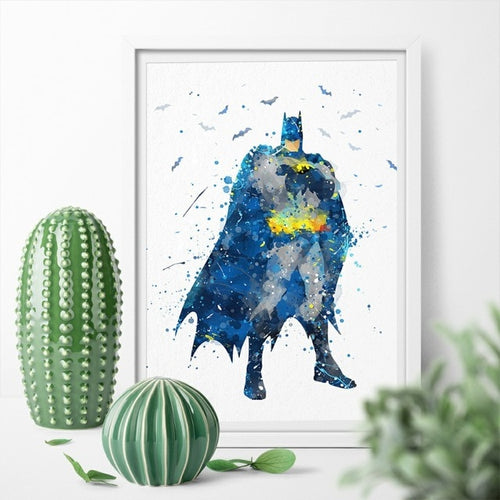 DC's Justice League Batman Watercolor Canvas Painting