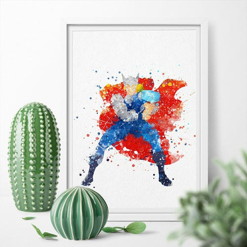 Marvel's Avenger Thor Watercolor Canvas Painting