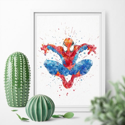 Marvel's Avenger Spider-Man Watercolor Canvas Painting