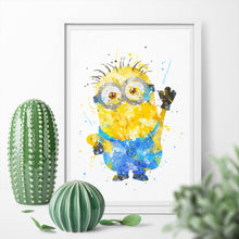 Minion Watercolor Canvas Painting